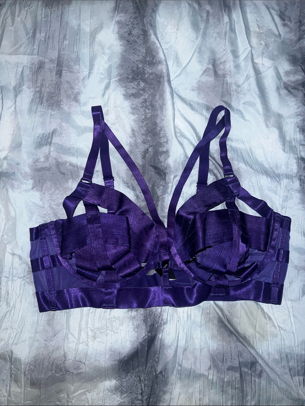 Torrid Purple Satin Strappy Underwire Bra